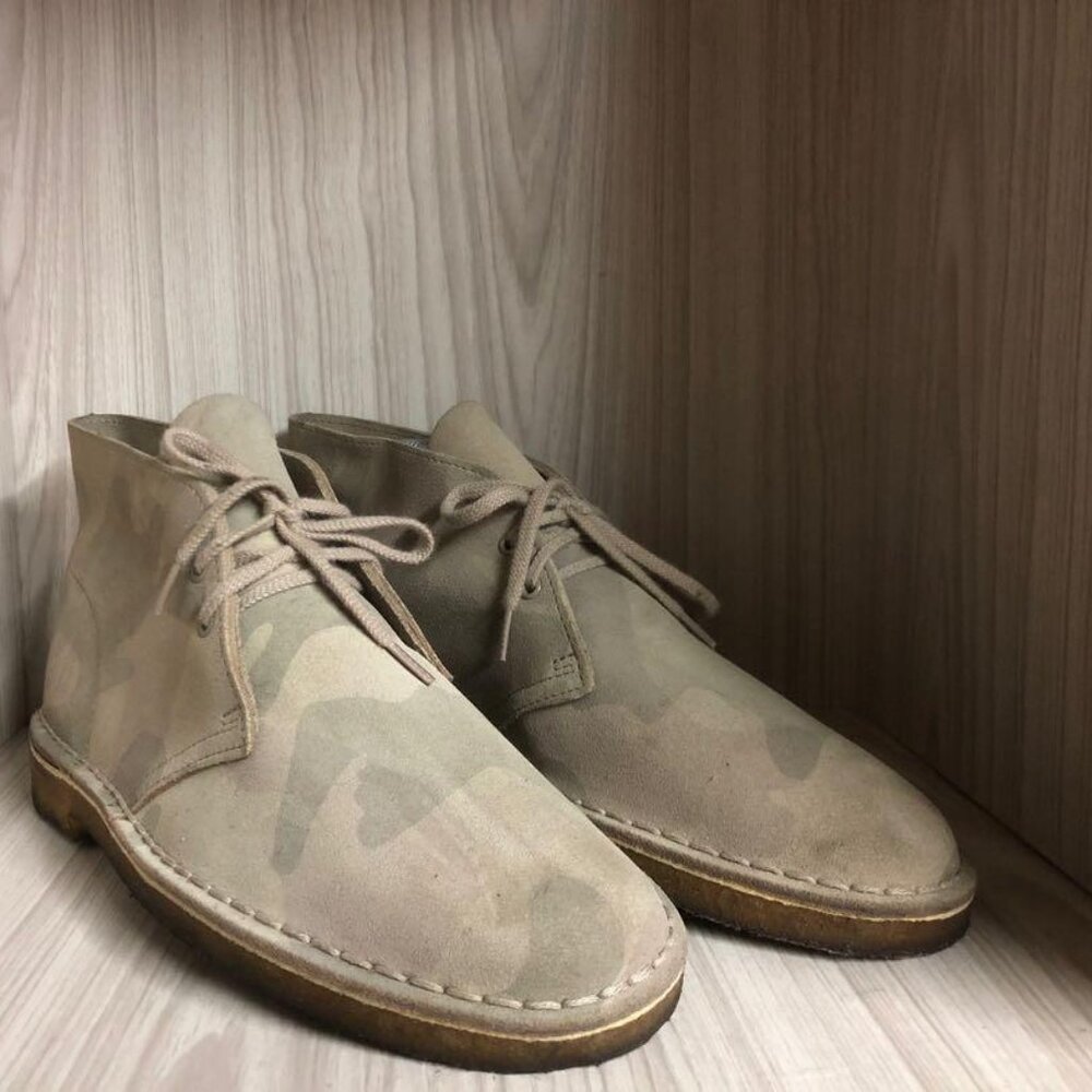 CLARKS Desert Wallabee Camo Tan Leather Suede Boots YSL Laurent Vuitton Gucci